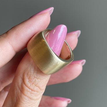 Chunky Square-Cushion Gold Ring-JEWELBUYS