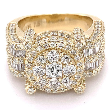 4ctw Baguette and Round Cut Sapphire Monster Ring - JEWELBUYS