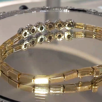 3.0Ctw Sapphire Cluster Bracelet-JEWELBUYS