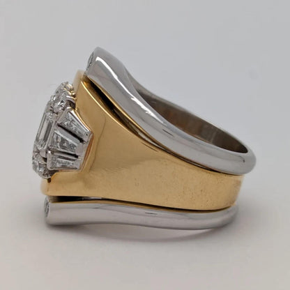 3.55 ctw Emerald-Cut Sapphire Statement Ring-JEWELBUYS