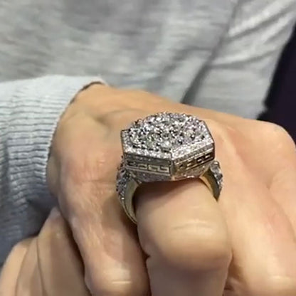 Hexagonal Cluster Diamond Ring - JEWELBUYS