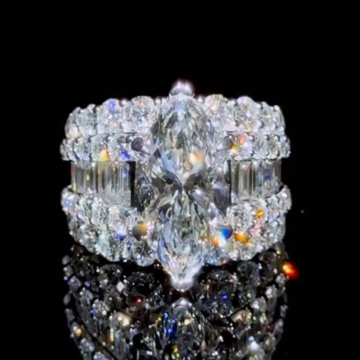 7.0Ctw marquise-cut brilliant sapphire engagement ring-JEWELBUYS