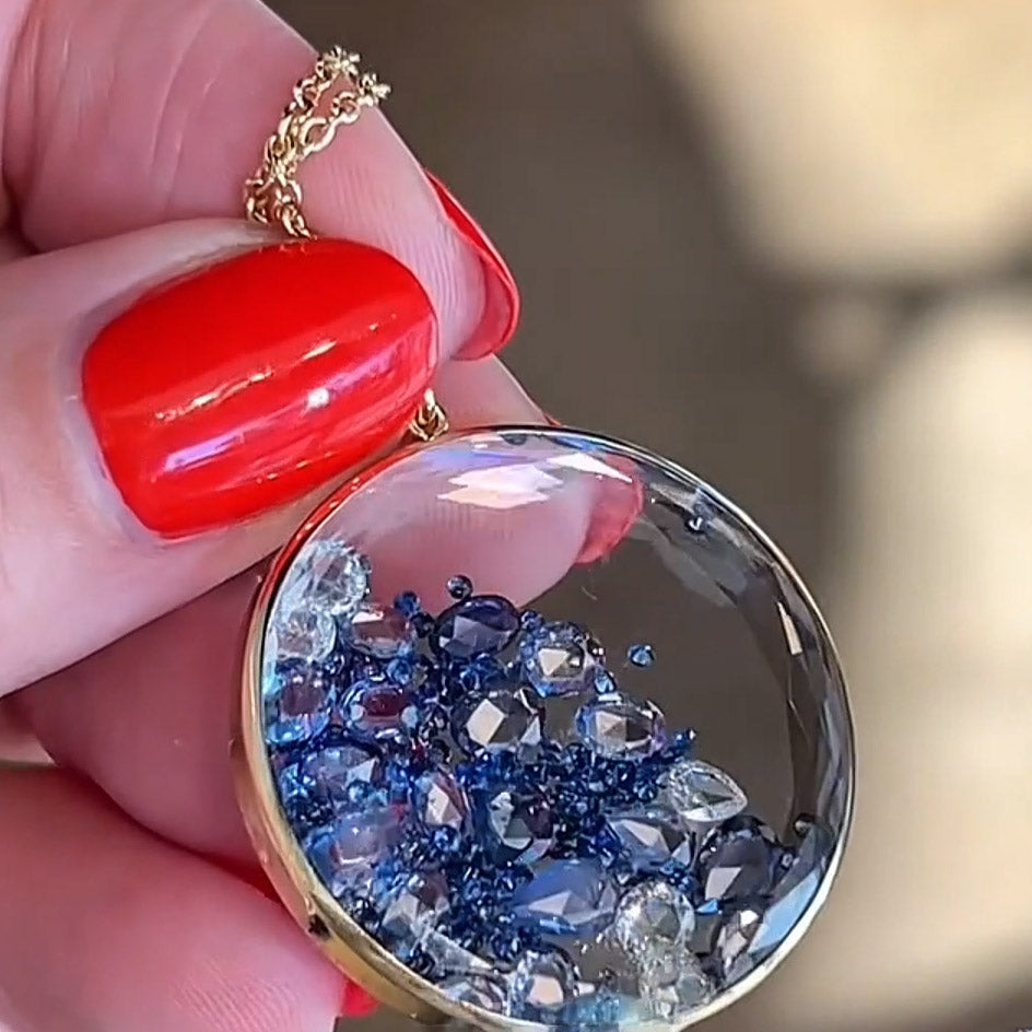 3.0ctw Loose Stone Various Cut Sapphire Pendant Necklace-JEWELBUYS