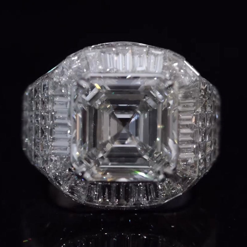 13ct Sapphire Asscher Cut Chandelier Ring - JEWELBUYS