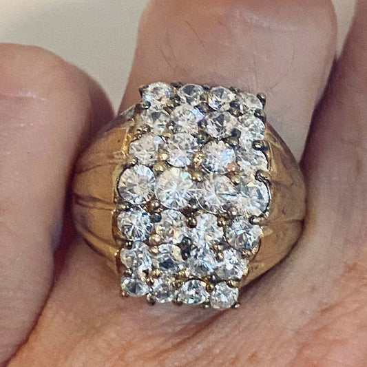 1.6ctw Vintage Style Round Cut White Sapphire Cluster Ring - JEWELBUYS