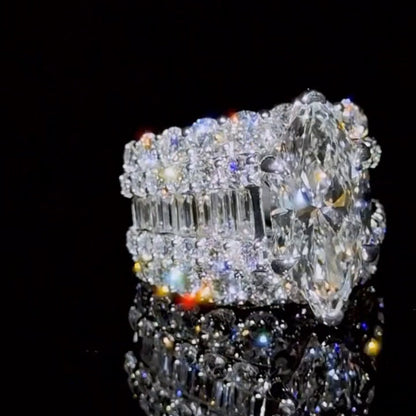 7.0Ctw marquise-cut brilliant sapphire engagement ring-JEWELBUYS