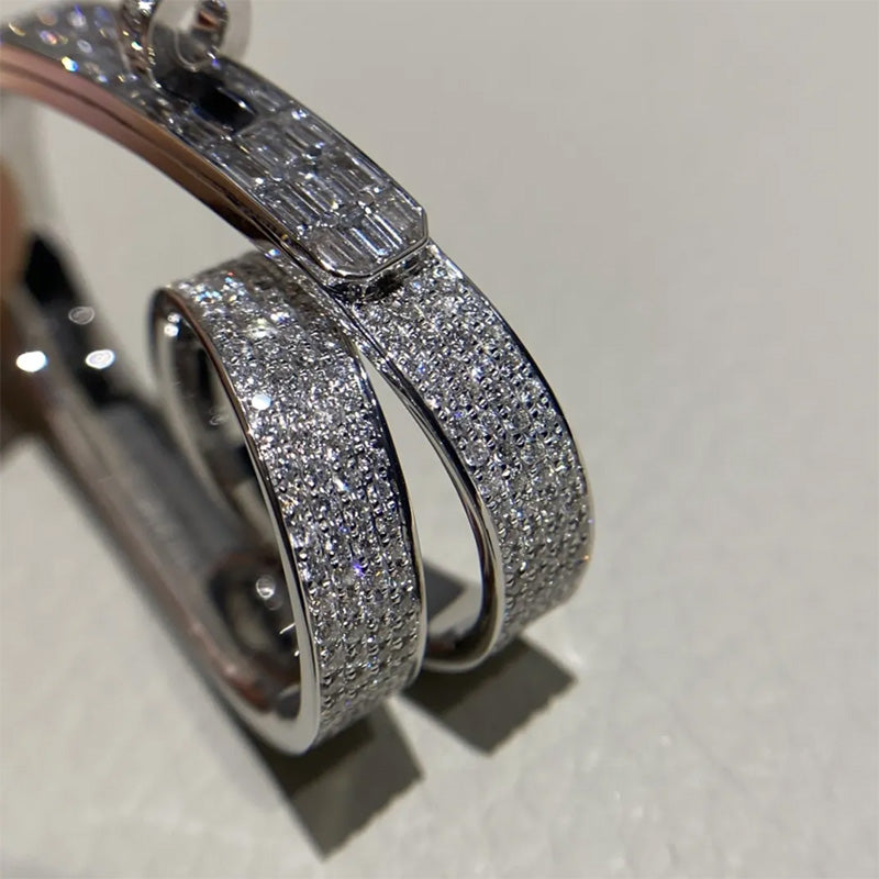 1.57Ctw Rectangular and Round Sapphire Elegant Ring-JEWELBUYS