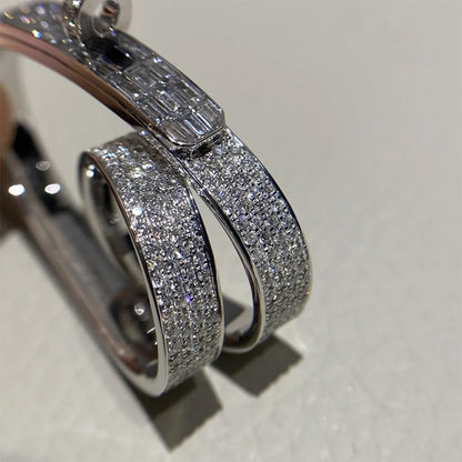 1.57Ctw Rectangular and Round Sapphire Elegant Ring-JEWELBUYS