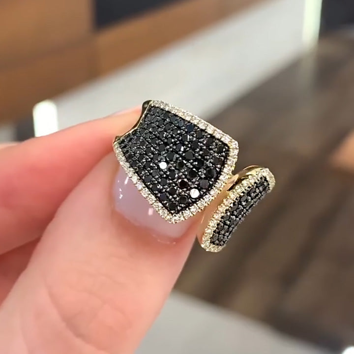 2.6ctw Black Diamond Pavé Split Ring - JEWELBUYS