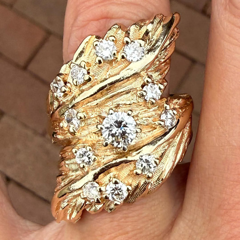 2.0Ctw Exquisite Vintage Round Sapphire Art Ring-JEWELBUYS