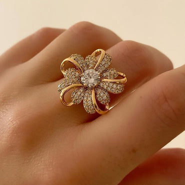 1.5ct Round Cut Chrysanthemum Gemstone Ring -JEWELBUYS