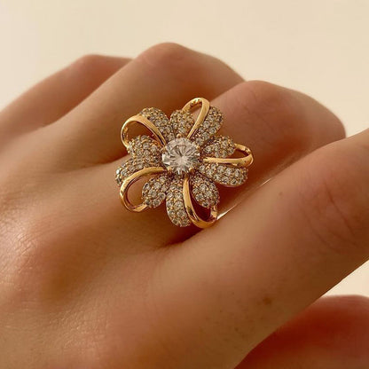 1.5ct Round Cut Chrysanthemum Gemstone Ring -JEWELBUYS