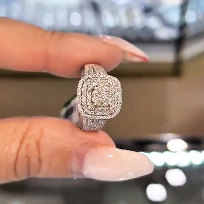 2ct Round Cut White Sapphire Vintage Engagement Ring-JEWELBUYS