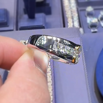 5 ctw White Sapphire Oval Cut Classic Men's Ring - JEWELBUYS