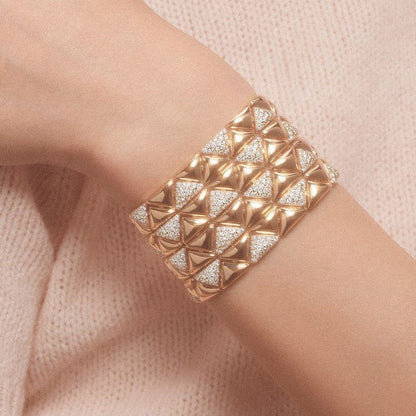 4.0ctw Triangle White Sapphire Cuff Bracelet-JEWELBUYS