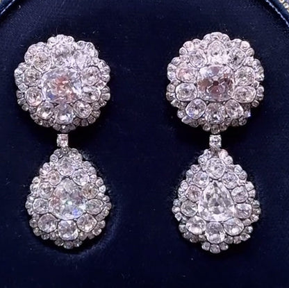 6.0ctw Multi-Cut Antique Sapphire Pendant Earrings-JEWELBUYS