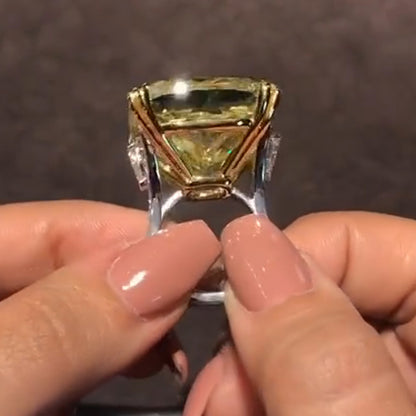 15Ct Yellow Fancy Cut Sapphire Ring-JEWELBUYS