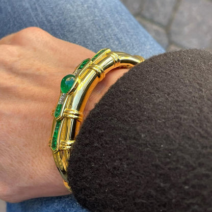Exceptionally elegant emerald and sapphire bracelet-JEWELBUYS
