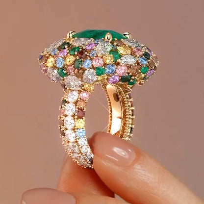 4.3ctw Vivid Colored Sapphire Engagement Ring-JEWELBUYS