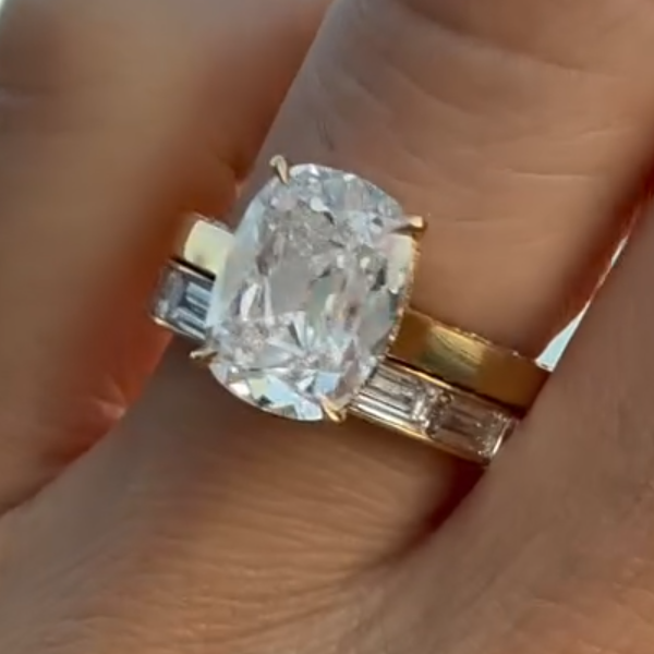 Channel Set Oval Cut White Sapphire Baguette Cut band-JEWELBUYS