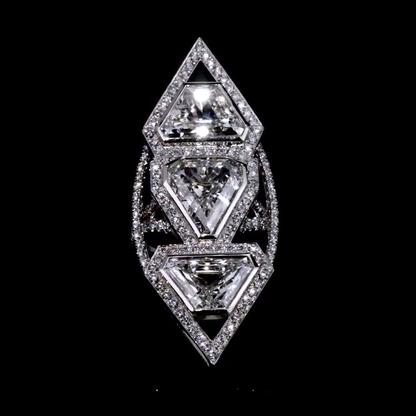 Art-Deco 12.0ctw Special Cut White Sapphire Avant-Garde Ring -JEWELBUYS