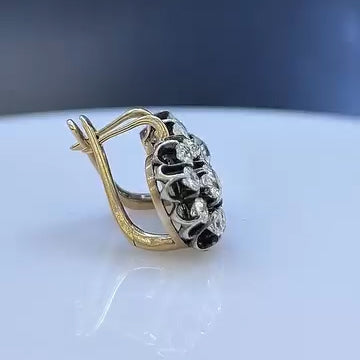 2.0Ctw Ideal Round Cut Sapphire Vintage Earrings-JEWELBUYS