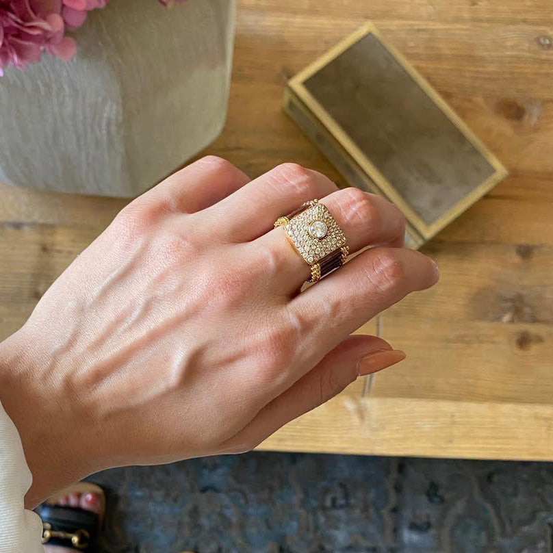 Fashion Retro Style Men's and Women's Sapphire Ring-JEWELBUYS