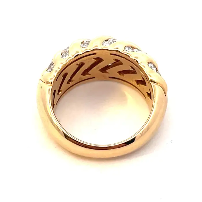 Vintage 3ct Round Cut White Sapphire Wide Band Women's Ring in Gold-JEWELBUYS