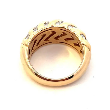Vintage 3ct Round Cut White Sapphire Wide Band Women's Ring in Gold-JEWELBUYS