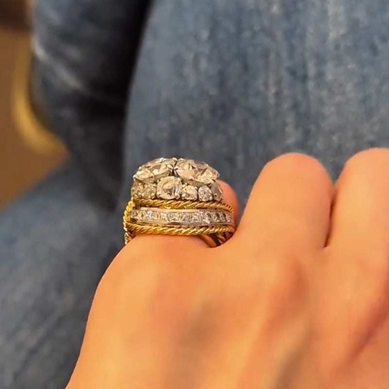 5.0ctw Vintage Round Cut Engagement Ring-JEWELBUYS