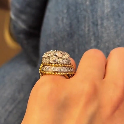 5.0ctw Vintage Round Cut Engagement Ring-JEWELBUYS