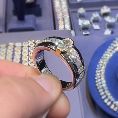 5 ctw White Sapphire Oval Cut Classic Men's Ring - JEWELBUYS