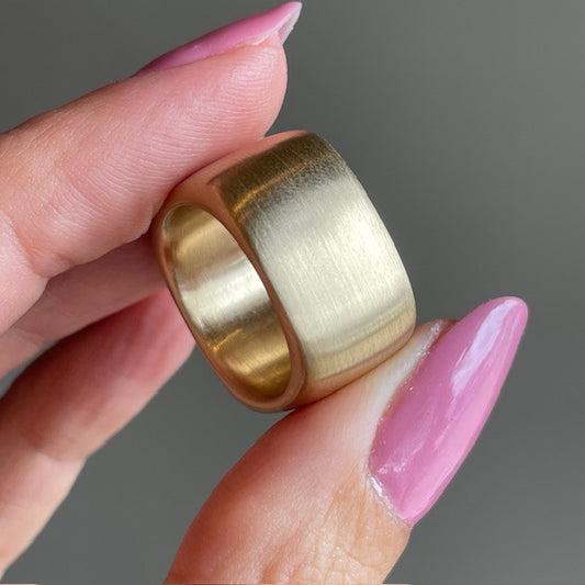 Chunky Square-Cushion Gold Ring-JEWELBUYS