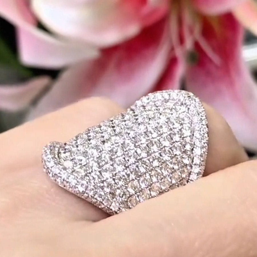 4.0ctw Modern Style Pave Sapphire Ring-JEWELBUYS