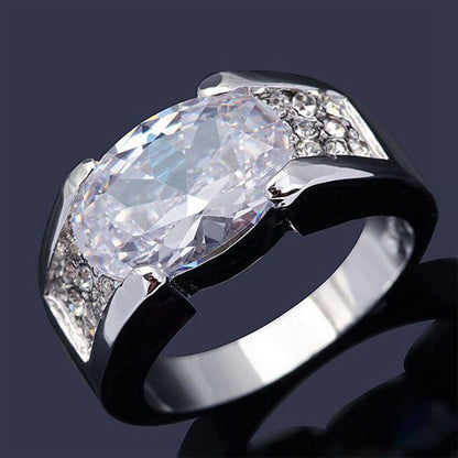 6.0ctw Oval Cut Stuff Set Fashionable Anniversary Ring -JEWELBUYS