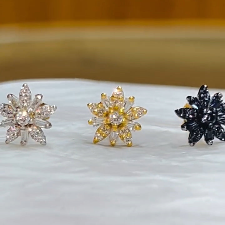 Romantic Snowflake Sapphire Earrings-JEWELBUYS
