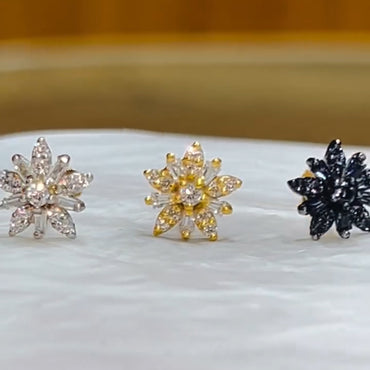 Romantic Snowflake Sapphire Earrings-JEWELBUYS