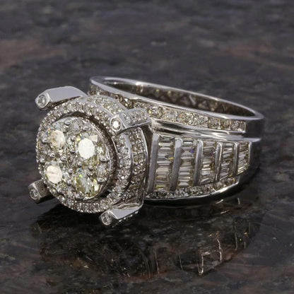 3.5Ctw Round Cut Fine White Sapphire Ring-JEWELBUYS