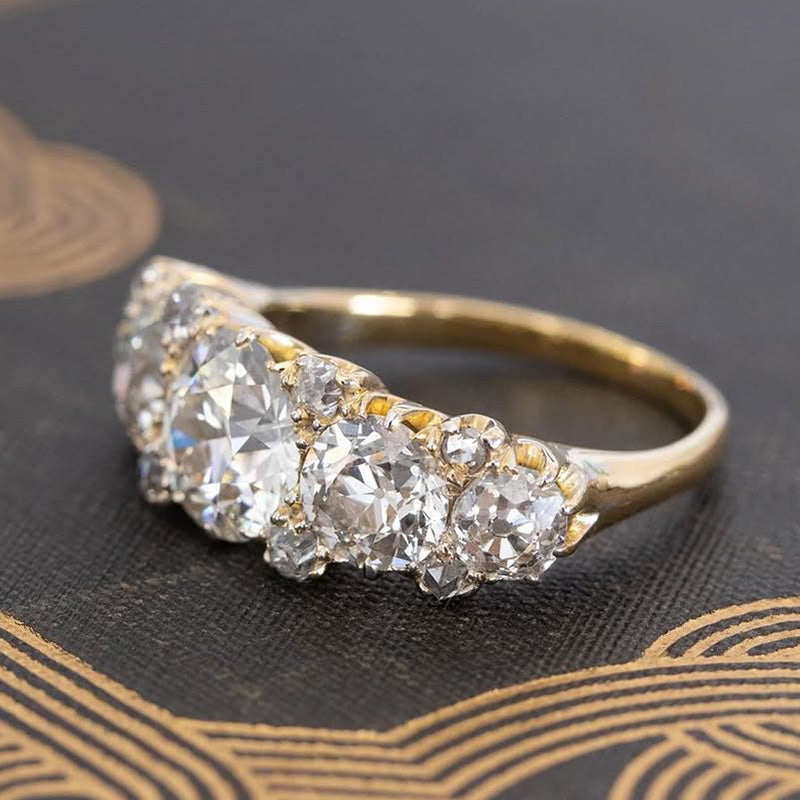 3.0Ctw Antique and Rose Cut Half-Circle Sapphire Ring And Bracelet -JEWELBUYS