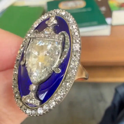 5.5Ctw pear-shaped sapphire franc trophy ring-JEWELBUYS