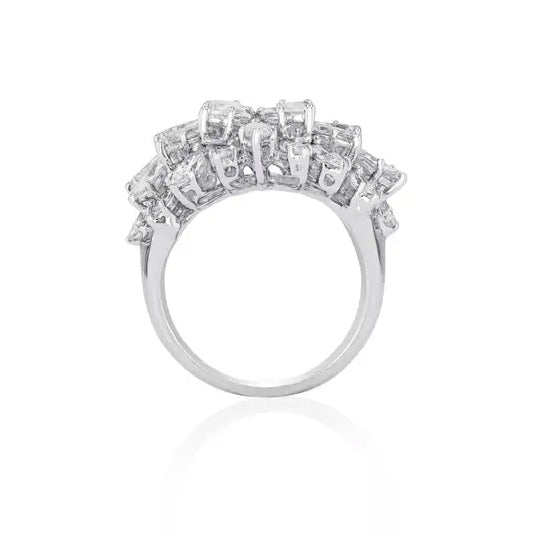 5 ctw White Sapphire Multi-Cut Cocktail Ring - JEWELBUYS