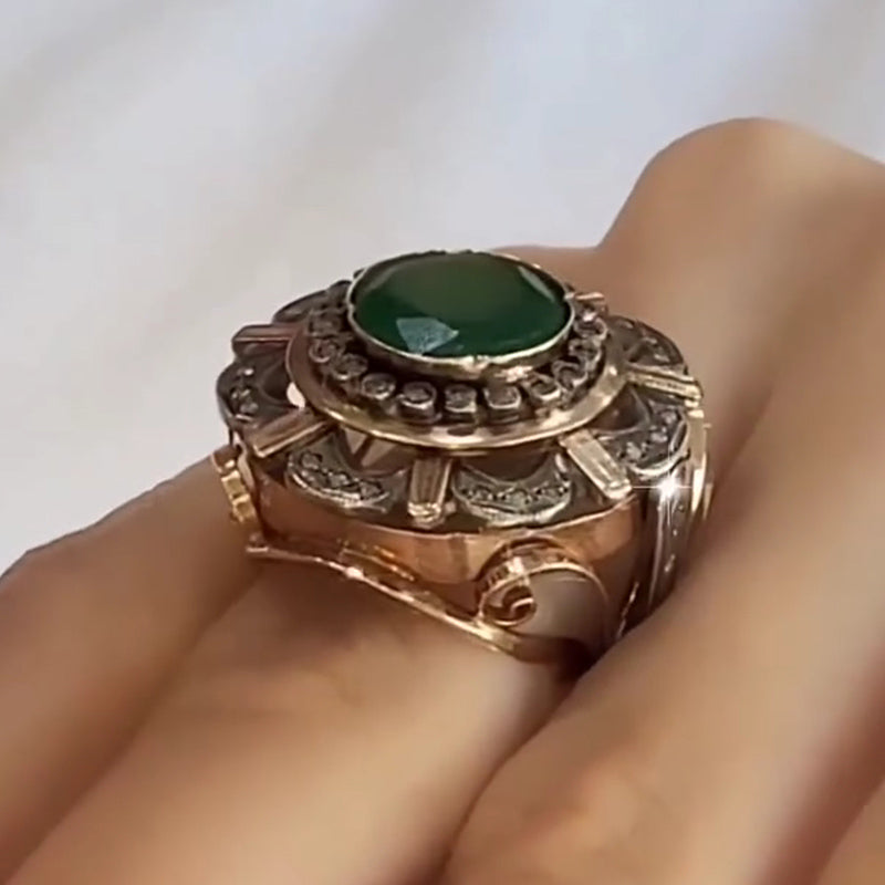 6ctw Vintage Style Round Emerald Luxury Large Ring-JEWELBUYS