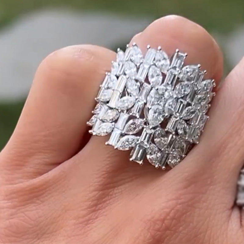 6ctw Multi-Cut A B Style Gemstone Ring -JEWELBUYS