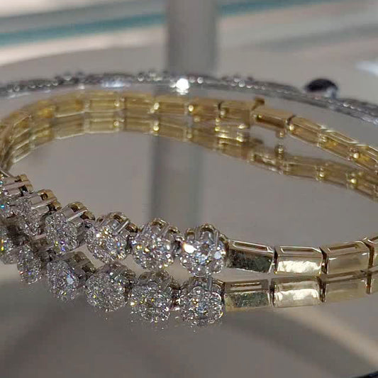 3.0Ctw Sapphire Cluster Bracelet-JEWELBUYS