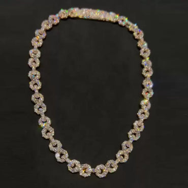 58ctw White Sapphire Round Cut Infinity Geometric Pave Set Necklace-JEWELBUYS