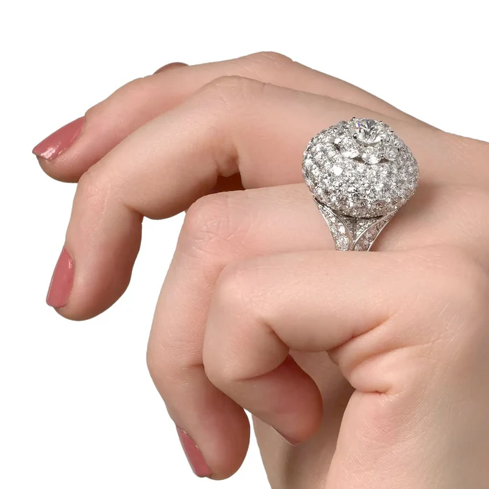 1.08ct Round Bomb Style Diamond Cocktail Ring -JEWELBUYS