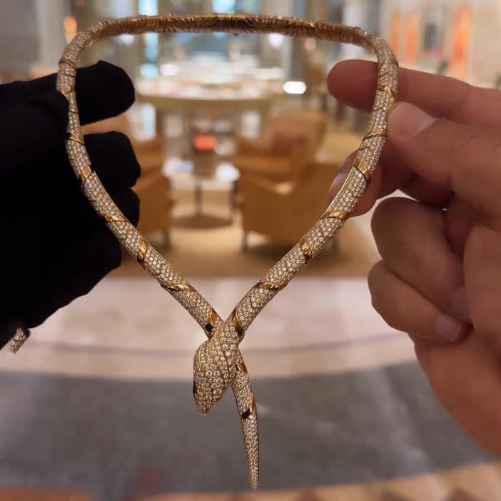 Luxury snake necklace, earrings, ring, and bracelet set-JEWELBUYS