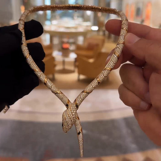 Luxury snake necklace, earrings, ring, and bracelet set-JEWELBUYS