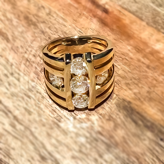 Fashion 1.5 ctw Round Cut White Gemstone Ring for Men and Women -JEWELBUYS