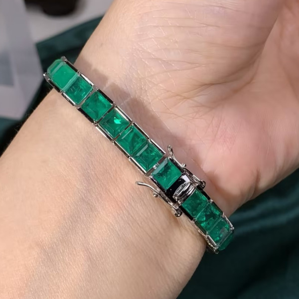 10.0CTW Emerald Cut Brilliant Artistic Style Bracelet-JEWELBUYS